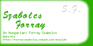 szabolcs forray business card